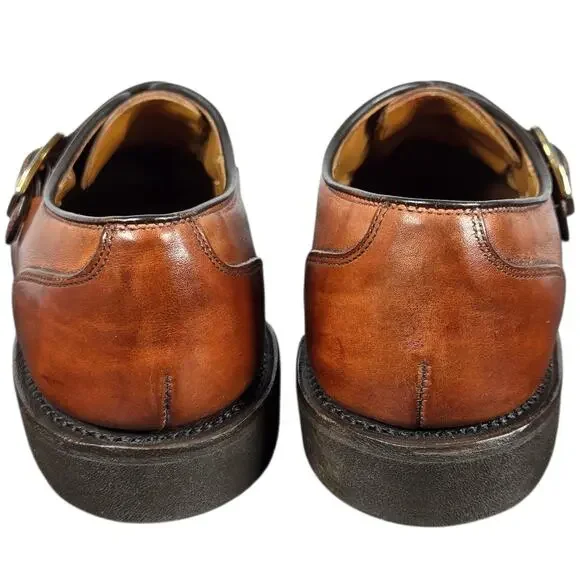 Allen Edmonds Cornell Monk Strap Shoes Mens 8.5 Narrow Split Toe Brown Leather Oxfords & Derbys